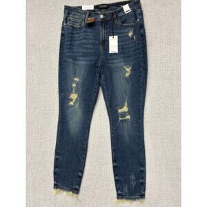Judy Blue Women's Blue Relaxed Fit Distressed Jeans Size 13 NWT #65042
